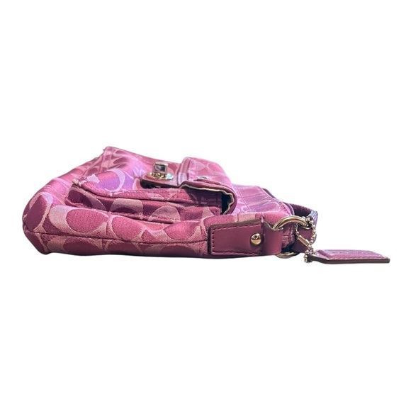 Coach Swingpack Crossbody Bag – Plum Signature Sateen with Coordinated Trim - Picture 6 of 9